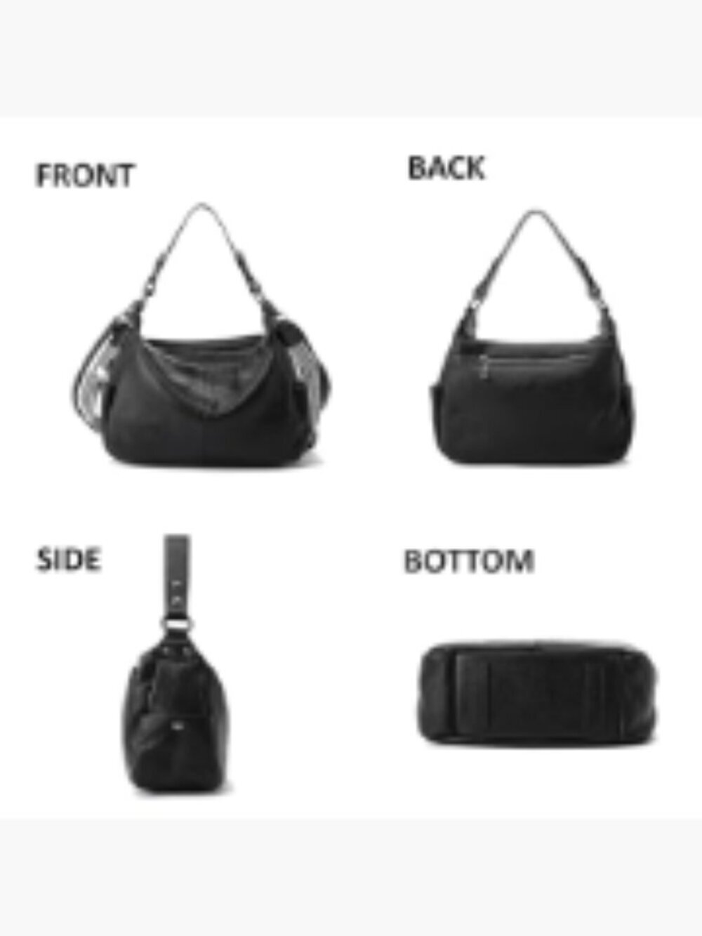 Genuine Leather Messenger Hobo Crossbody Bag with Adjustable Straps - Picture 4 of 7